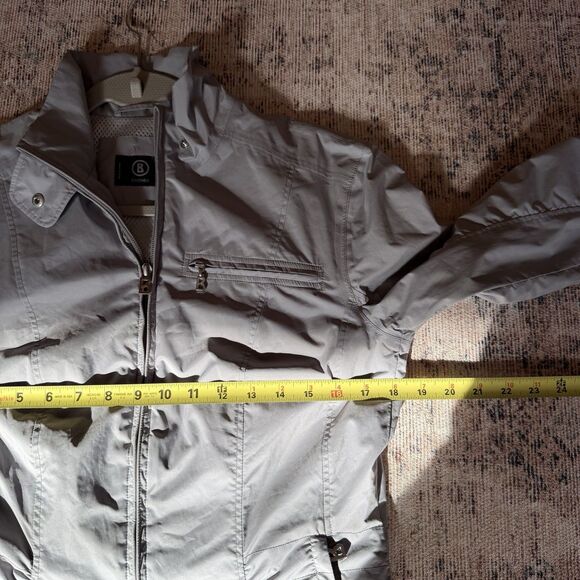 Bogner Lightweight Jacket Womens US 8 Neutrals Grey Fitted Preppy Full Zip - Picture 10 of 14